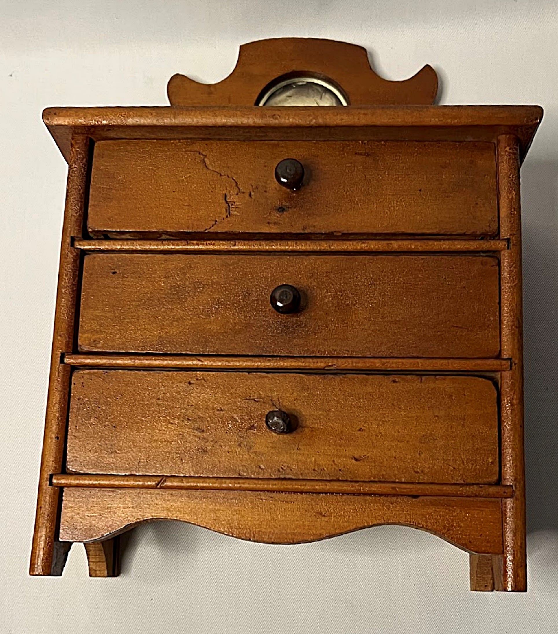 Wisconsin Antique Doll Dresser 11 Inches Solid Wood