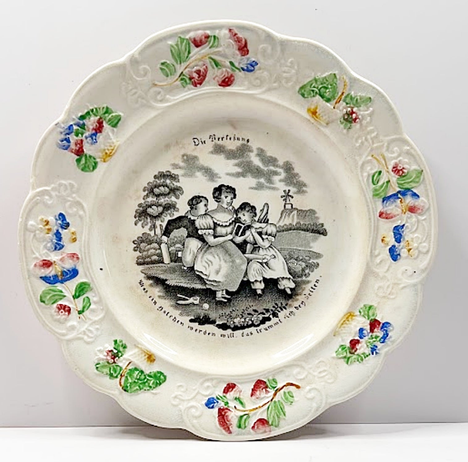 English Pottery Child's Plate Circa 1830