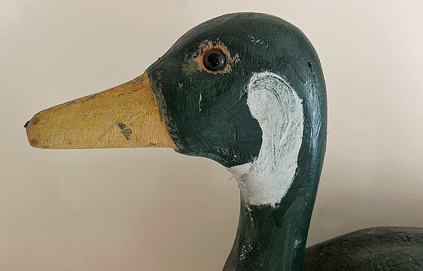 Vintage Folk Art Wooden Goose 22 Inches Long Hand Carved and Painted