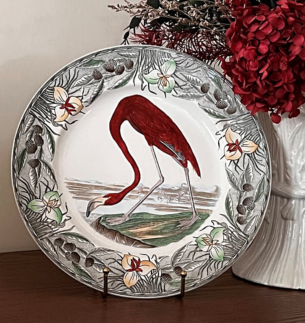 Vintage WILLIAM ADAMS England AUDUBON Flamingo Plate