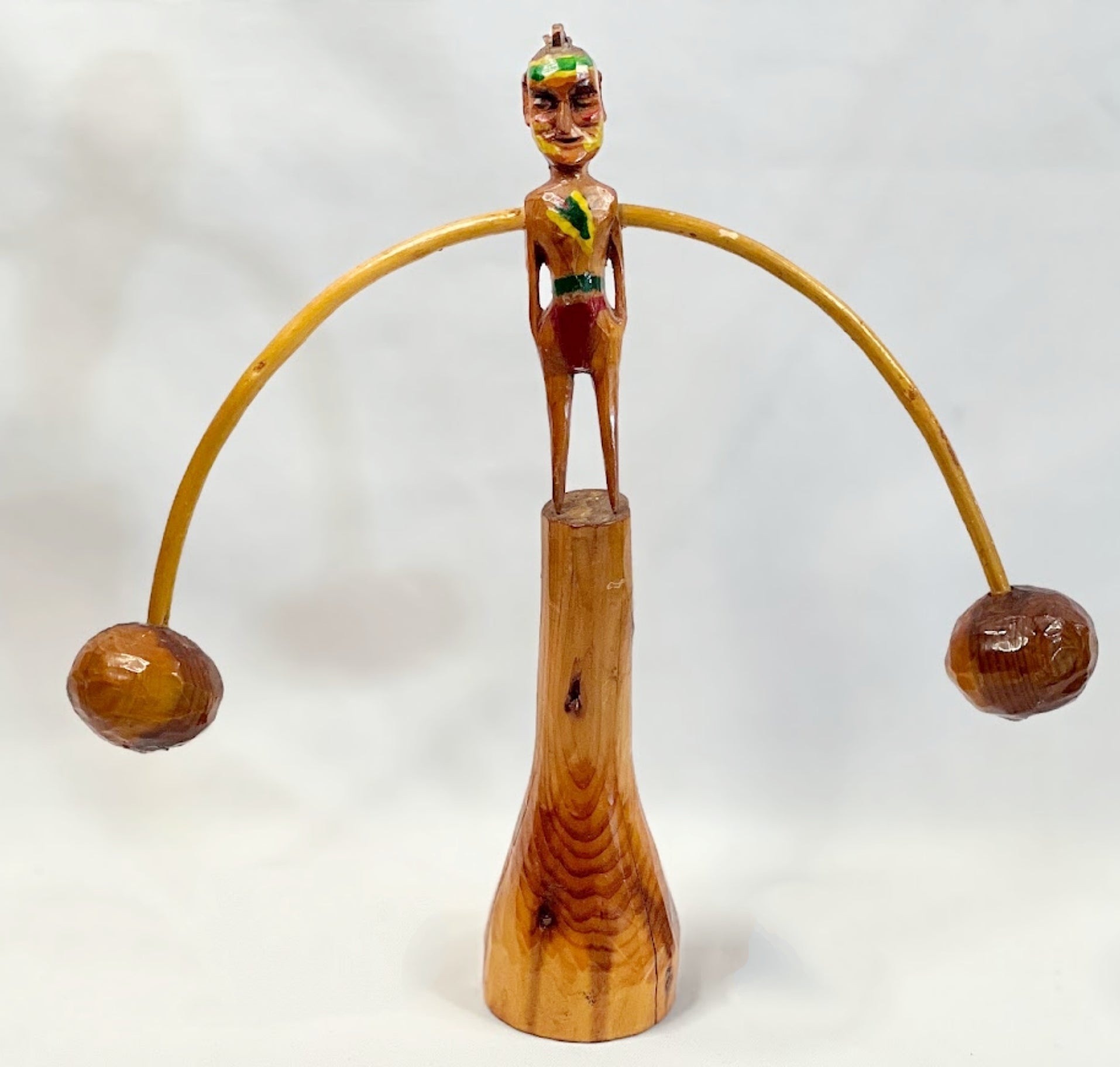 Folk Art Wood Balance Toy of a Native American