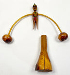 Folk Art Wood Balance Toy of a Native American shown apart