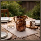 Rockingham Glaze Yellow Ware Antique Pitcher