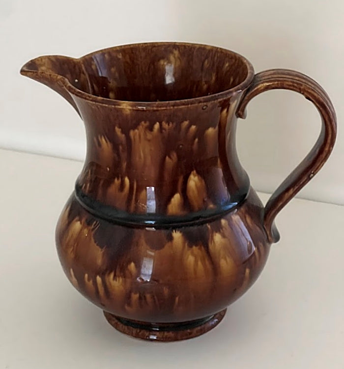 Antique Rockingham Glaze Stoneware Pitcher 1800s