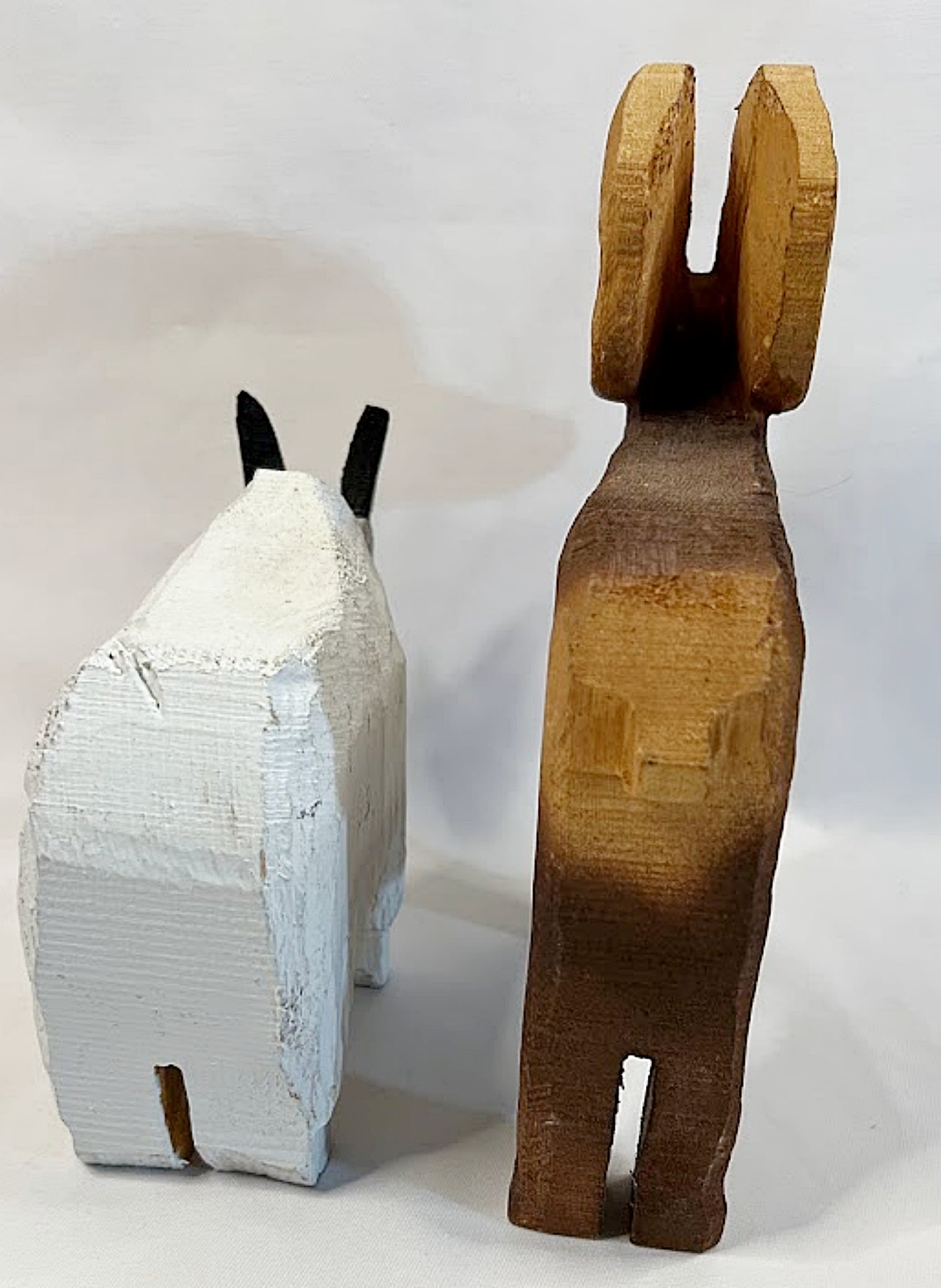 Folk Art Goat and Sheep Chain Saw Carvings