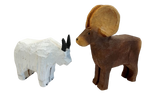 Folk Art Goat and Sheep Chain Saw Carvings