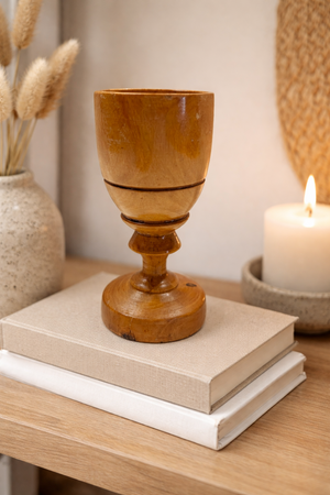 Maple Hand Turned Antique Wood Goblet