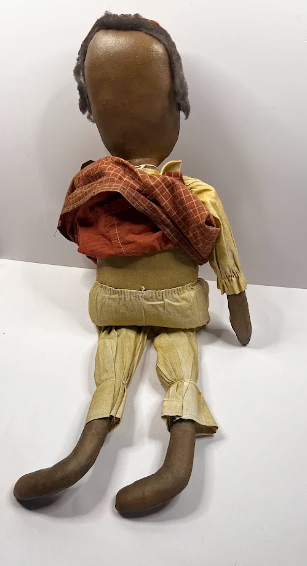 Handmade Girl Folk Art Doll Fabric and Oilcloth
