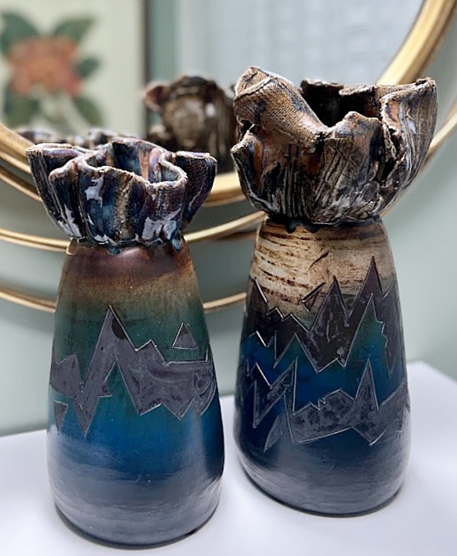 Flat Earth Clay Works Vases by Michael Schlyer