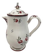 Strasbourg France Vintage Faience Coffee Pot Hand Painted Cockerel