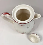 Strasbourg France Vintage Faience Coffee Pot Hand Painted Cockerel