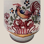 Strasbourg France Vintage Faience Coffee Pot Hand Painted Cockerel