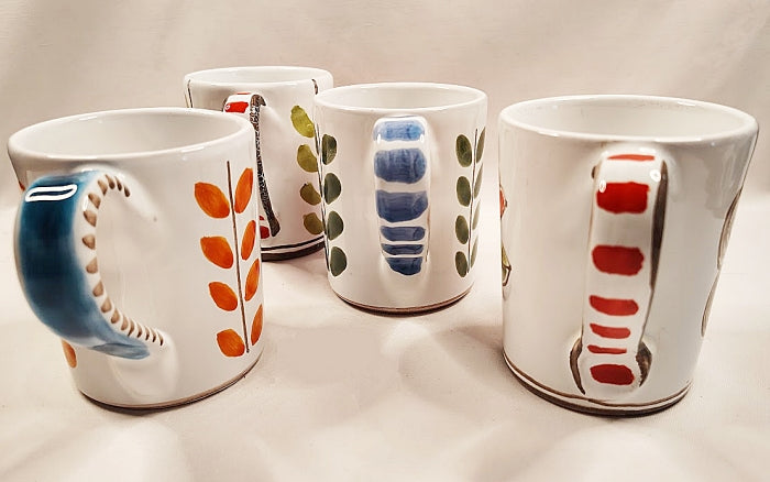 Vintage Four Italian Mugs by Susanna de Simone of La Fabbrica Della Ceramica