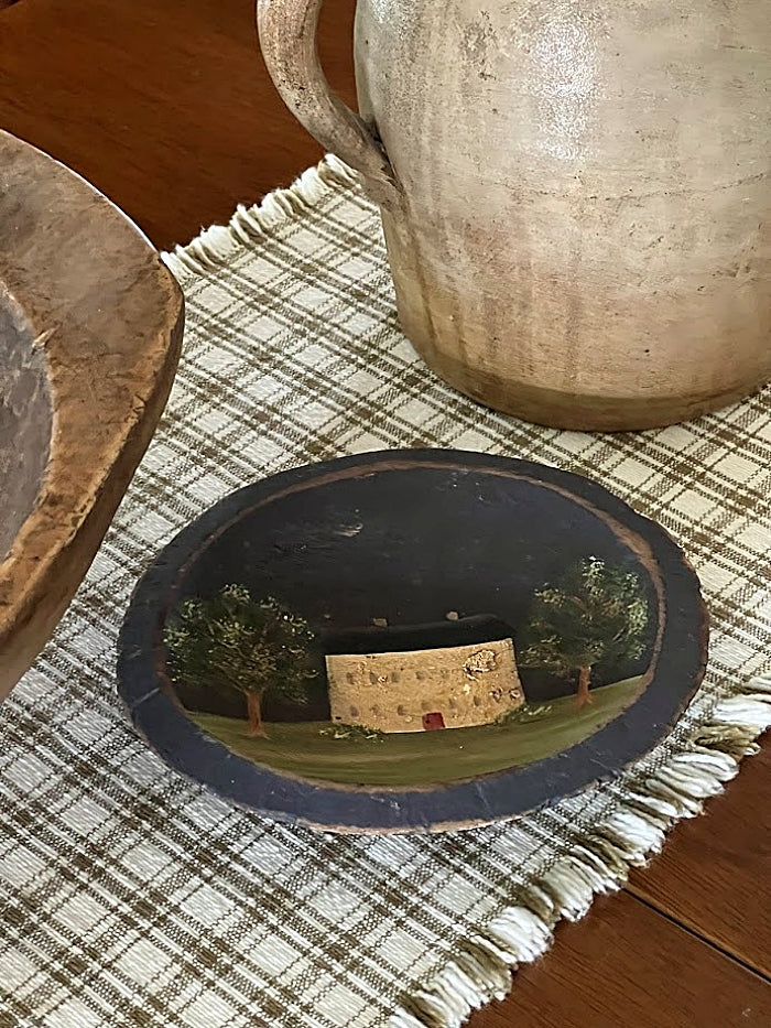 Vintage Folk Art Wood Bowl Hand Carved Hand Painted