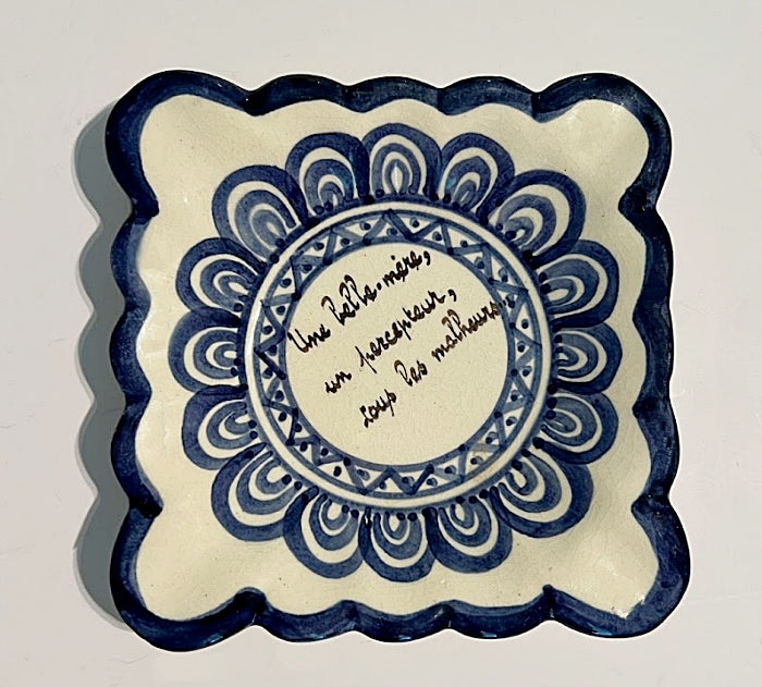 French Faience Trinket Dish by Saint-Jean de Bretagne