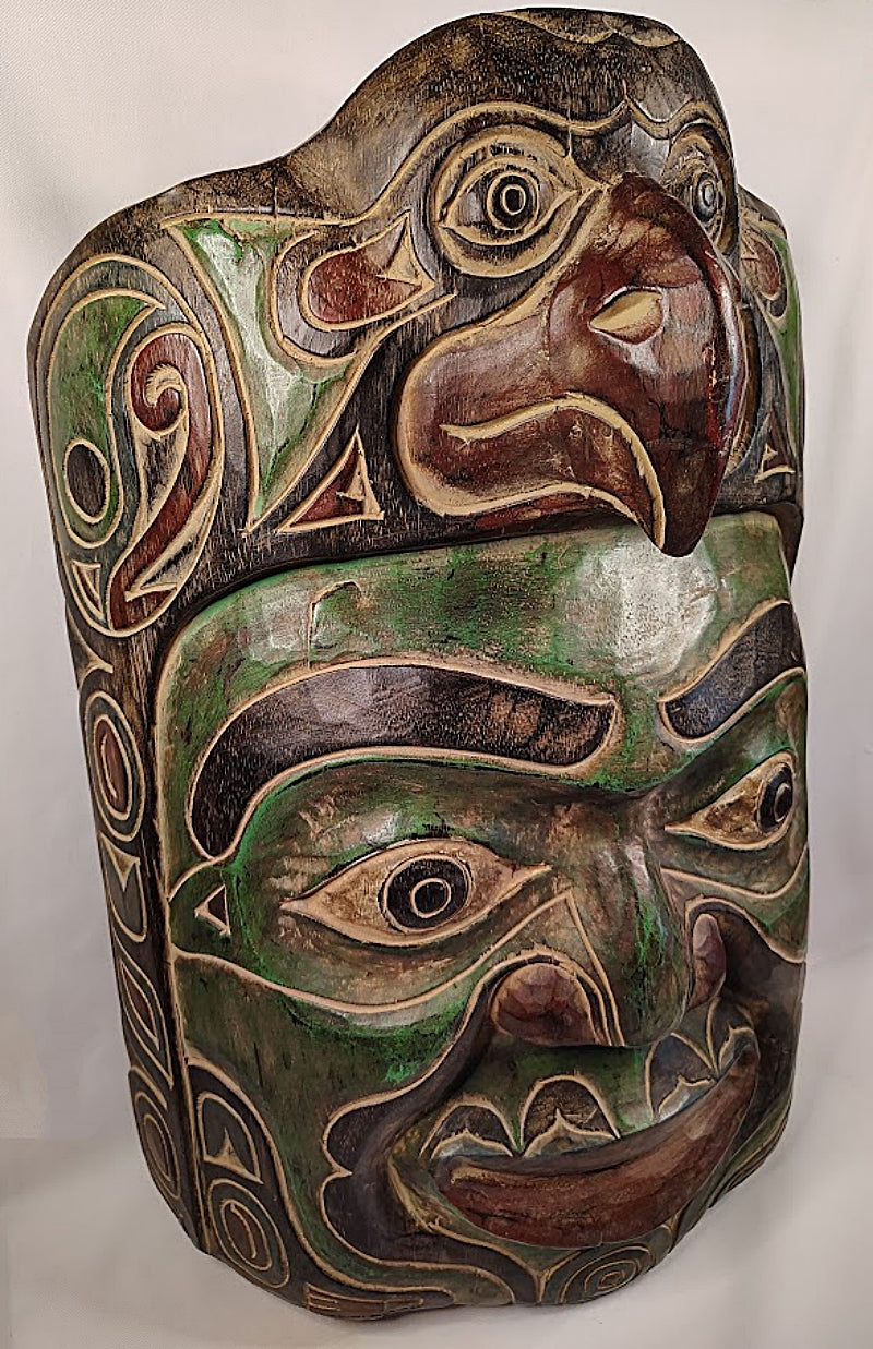 Indigenous Vintage Wall Mask Carved and Painted