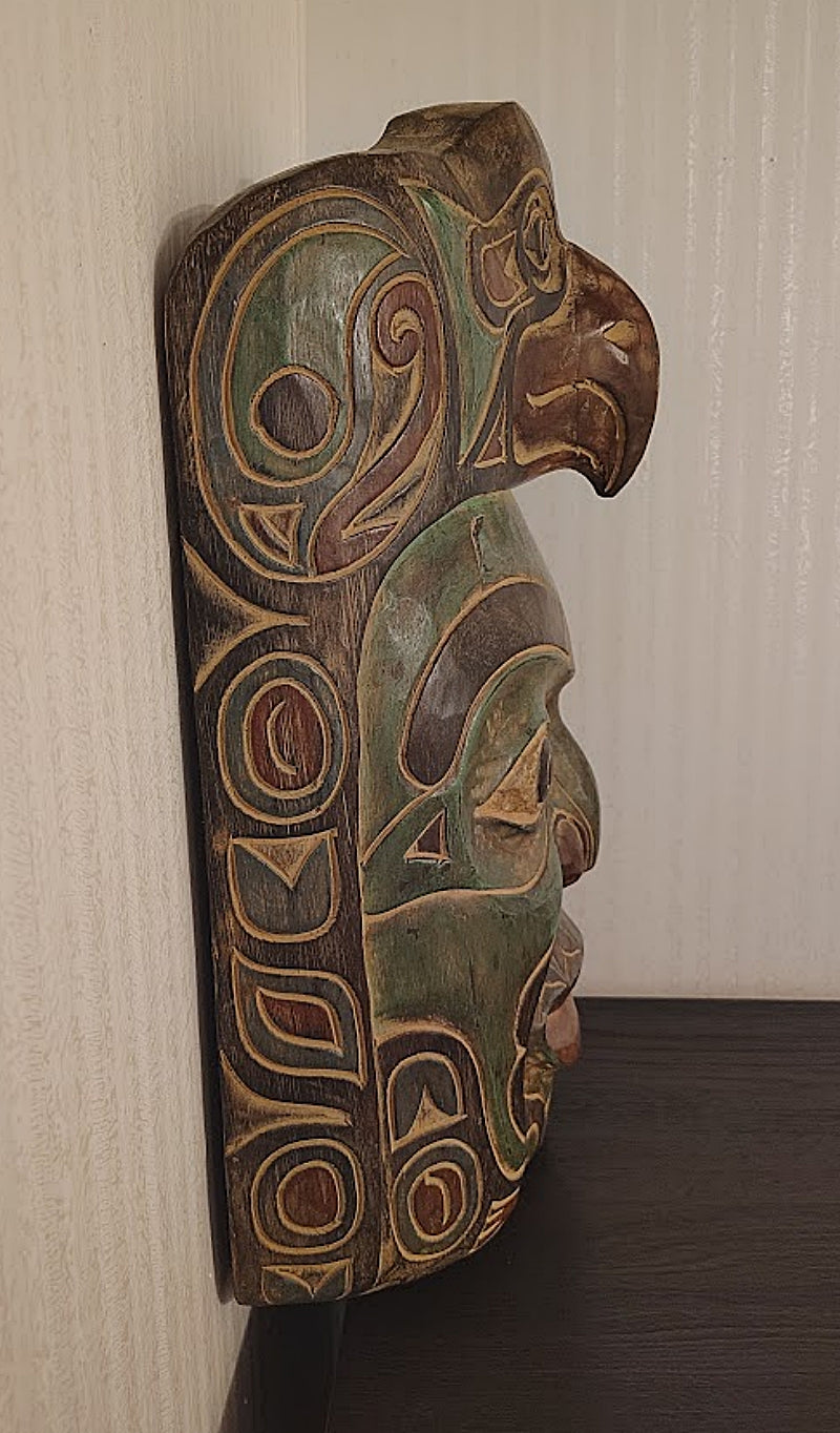 Indigenous Vintage Wall Mask Carved and Painted