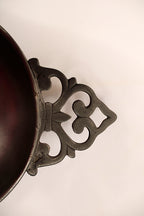Large Vintage French Pewter Porringer by Les Etains de Paris Handle closeup