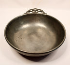 Large Vintage French Pewter Porringer by Les Etains de Paris on White Background