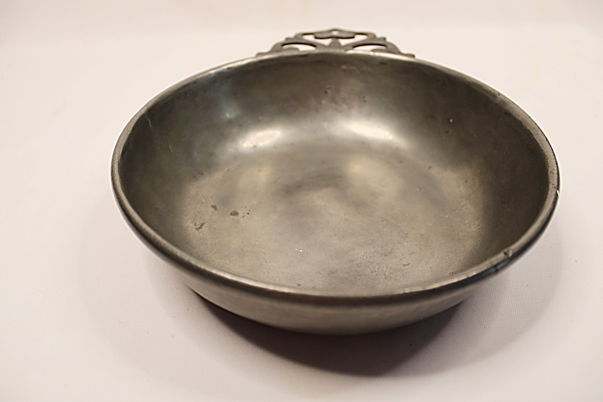 Large Vintage French Pewter Porringer by Les Etains de Paris Full View