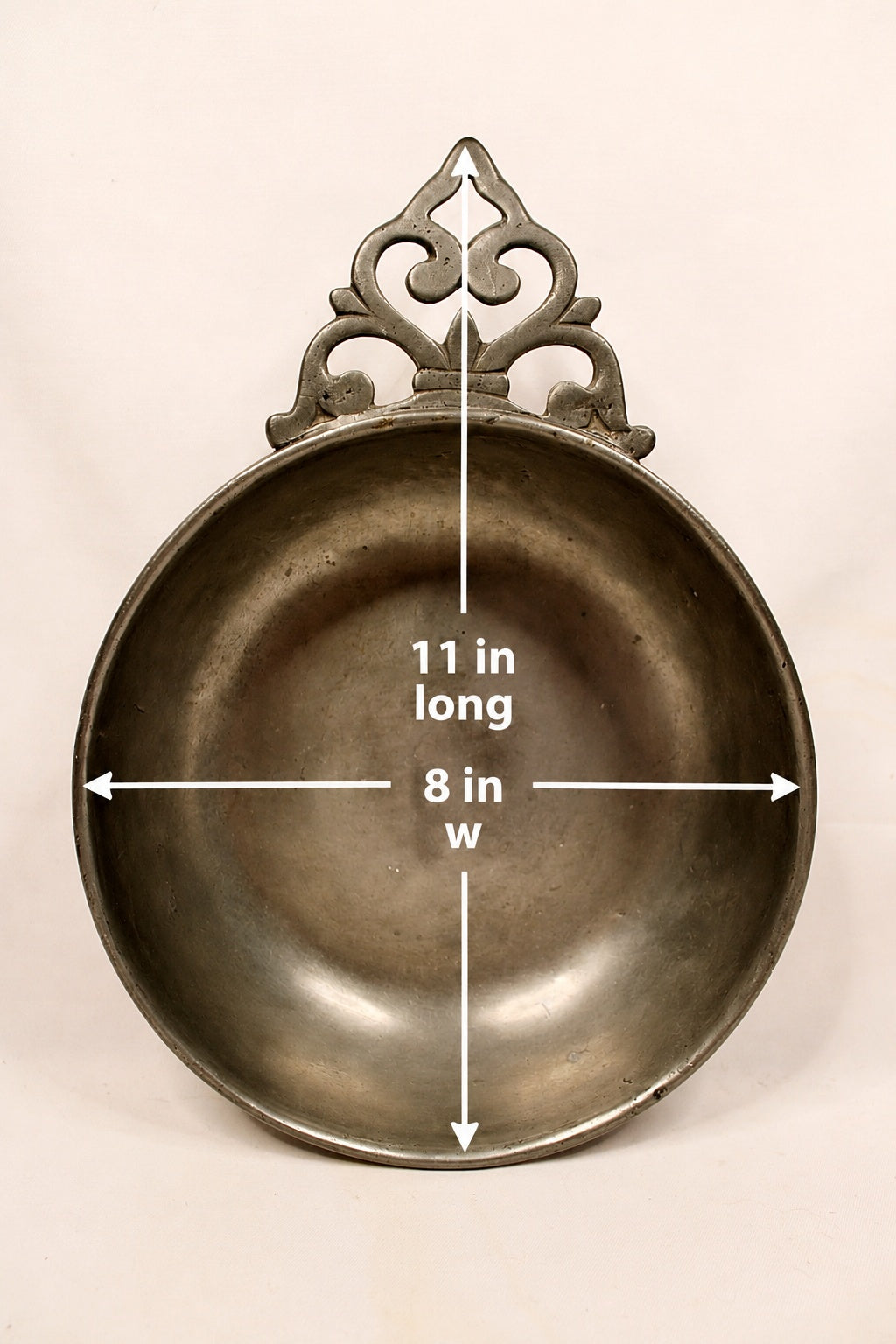 Large Vintage French Pewter Porringer by Les Etains de Paris