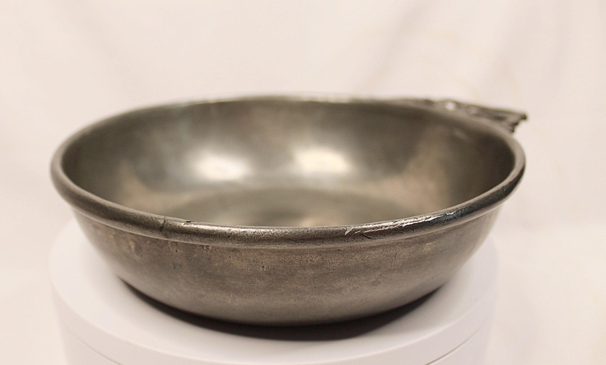 Large Vintage French Pewter Porringer by Les Etains de Paris