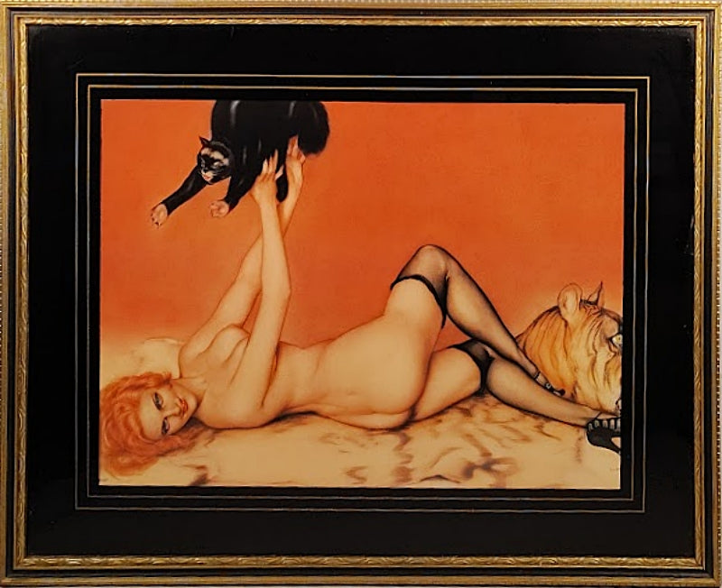 Vintage 1930s ALBERTO VARGAS Pin-up Feline Entr'acte full main view