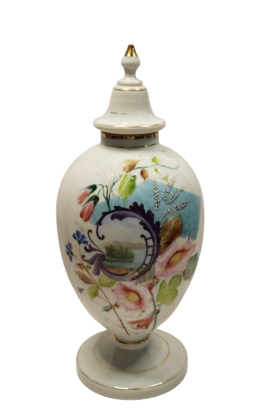 Bristol Glass Lidded Antique Apothecary Jar