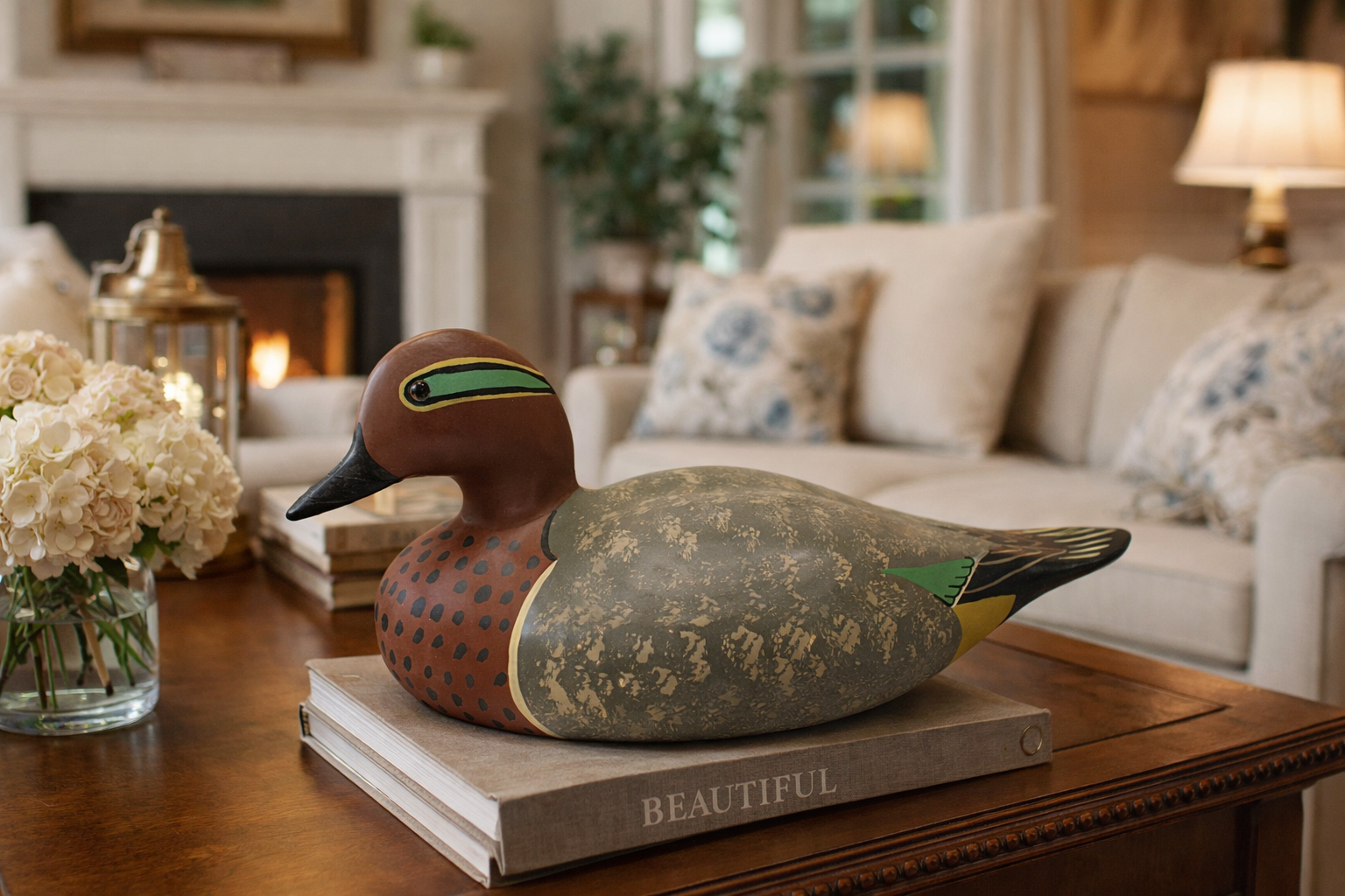 J. Rinker Vintage Duck Decoy Green-Winged Teal Drake