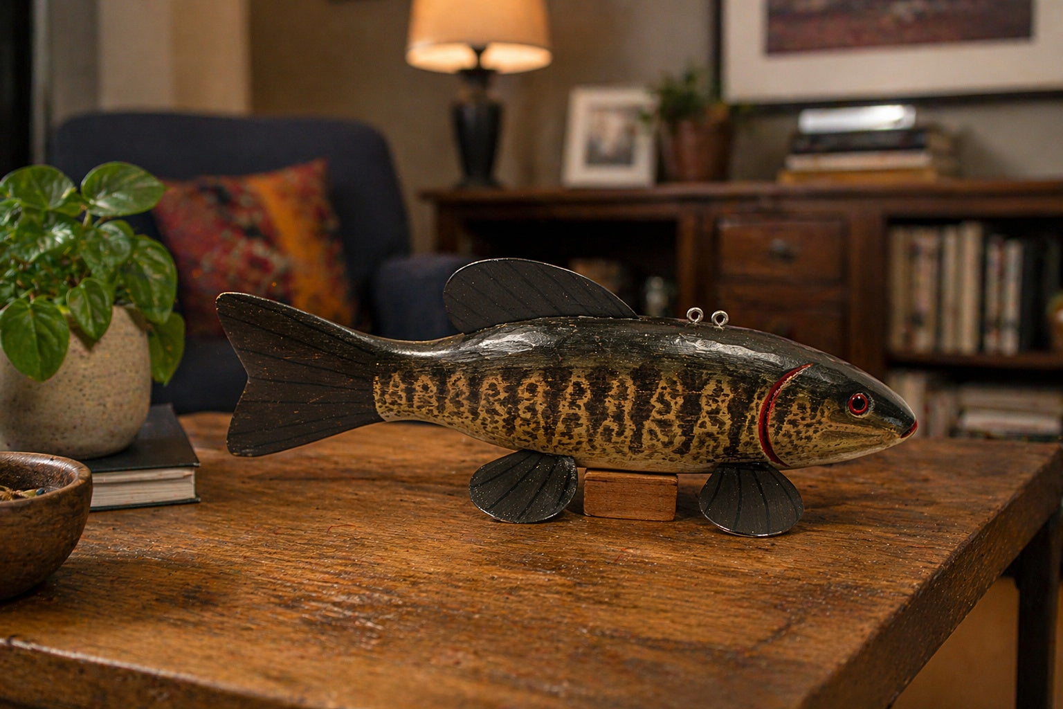 Smallmouth Bass Ice Fishing Decoy by Steve Robbins Limited Series