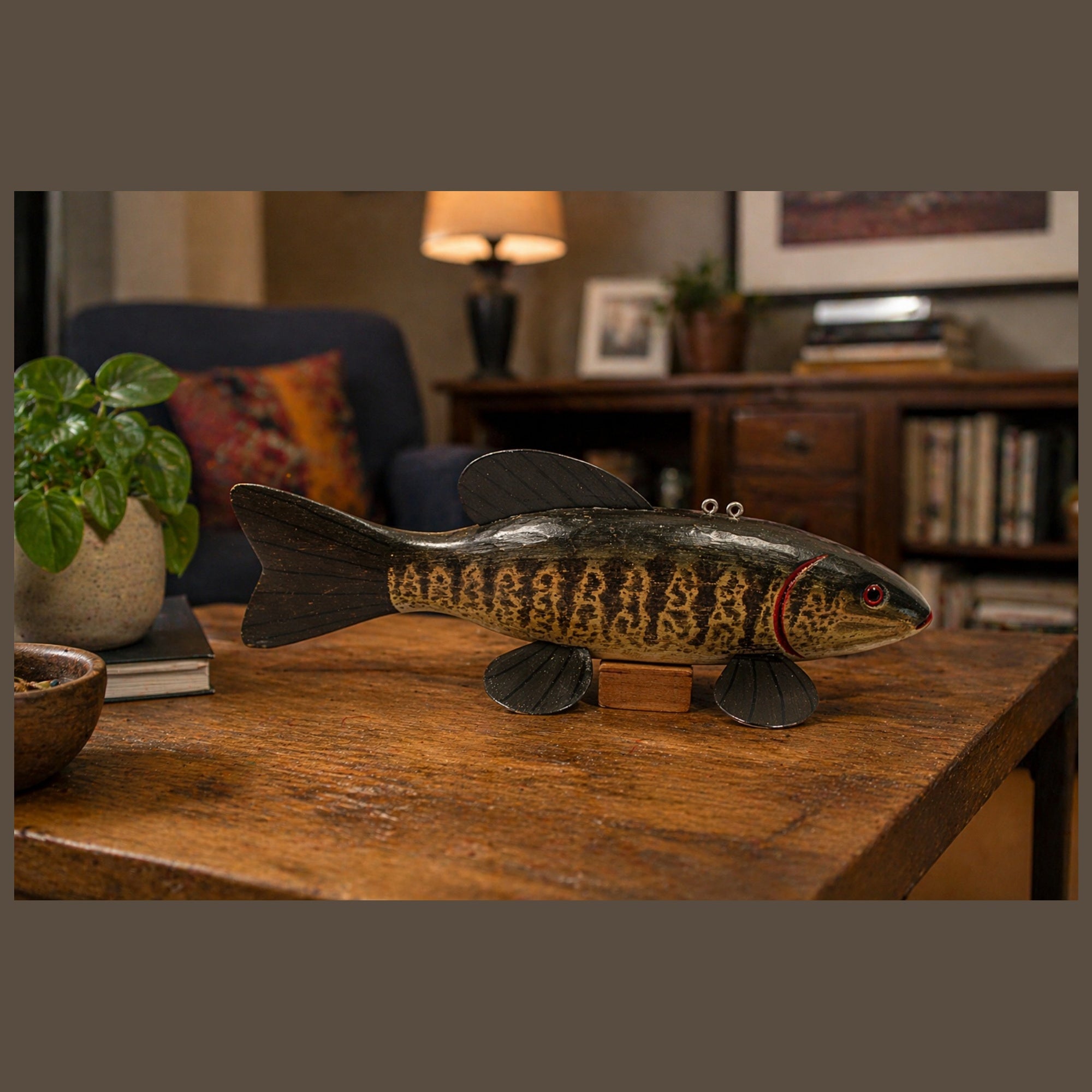 Smallmouth Bass Ice Fishing Decoy by Steve Robbins Limited Series