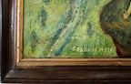 Naive Oil Painting Angel and Barefoot Girls by Reverend Samuel Blimline