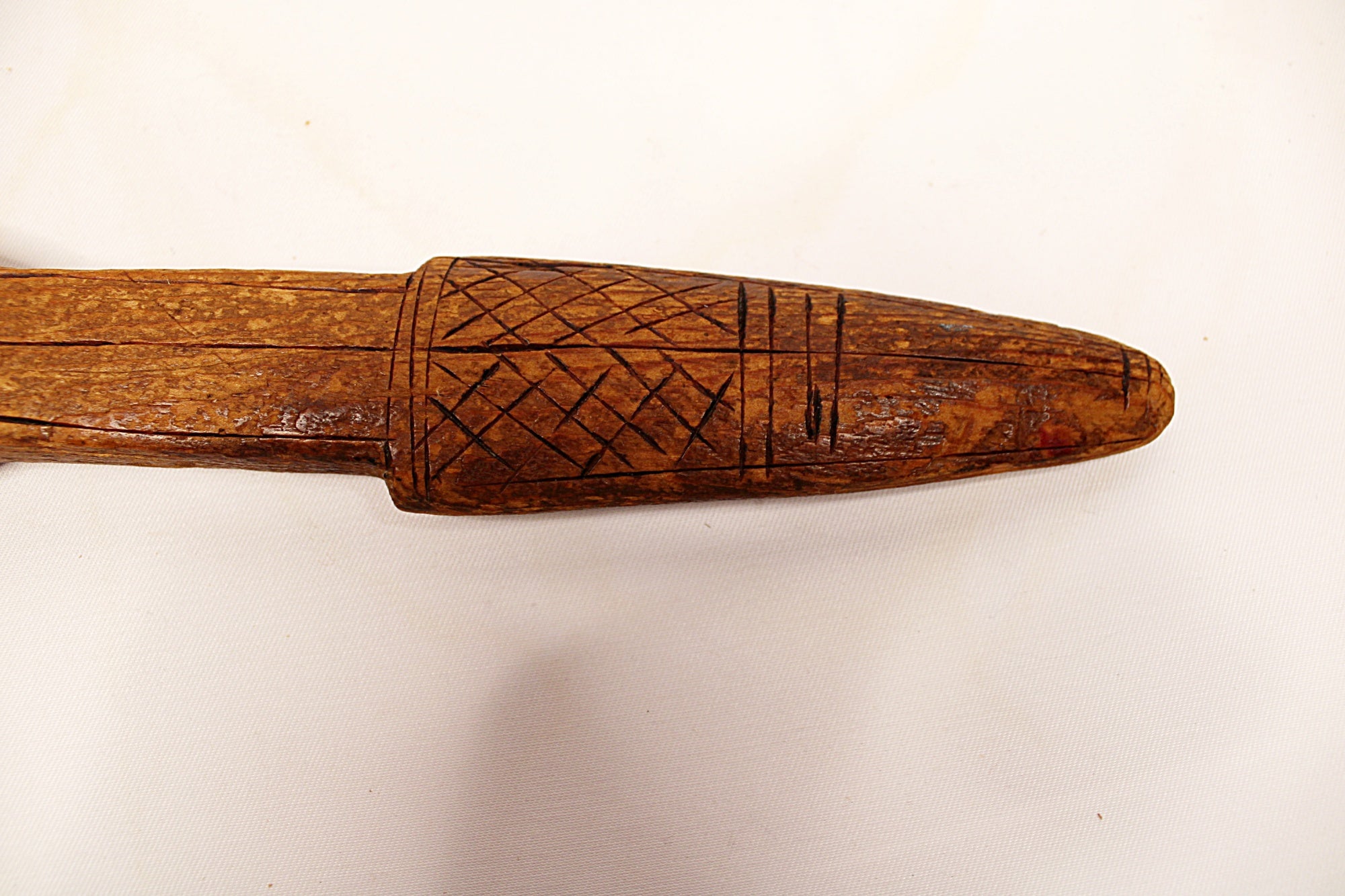 African Textile Tool Wooden Carved Fiber Comb with Forged Iron Spikes Handle designs