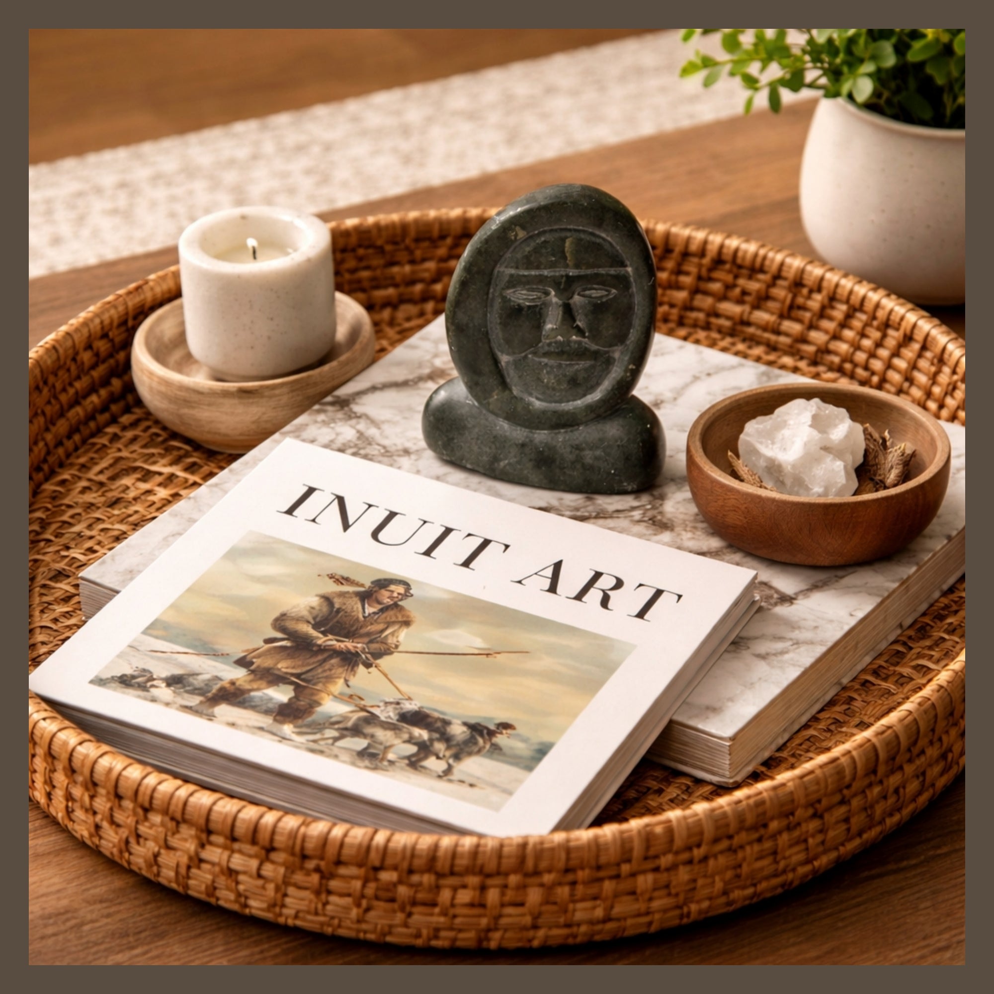 Canada Tag Inuit Stone Authentic Sculpture