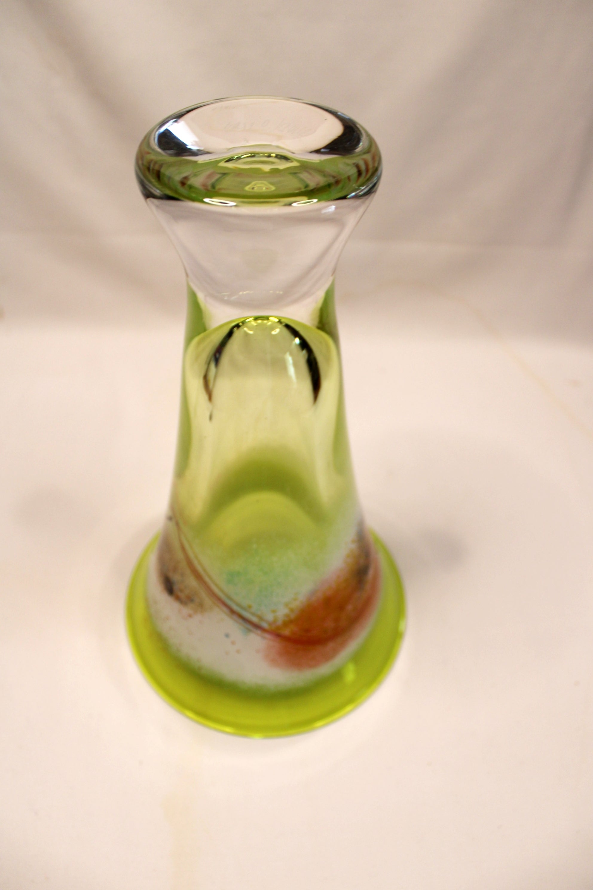 Chartreuse Art Glass Vase by Earl O. James