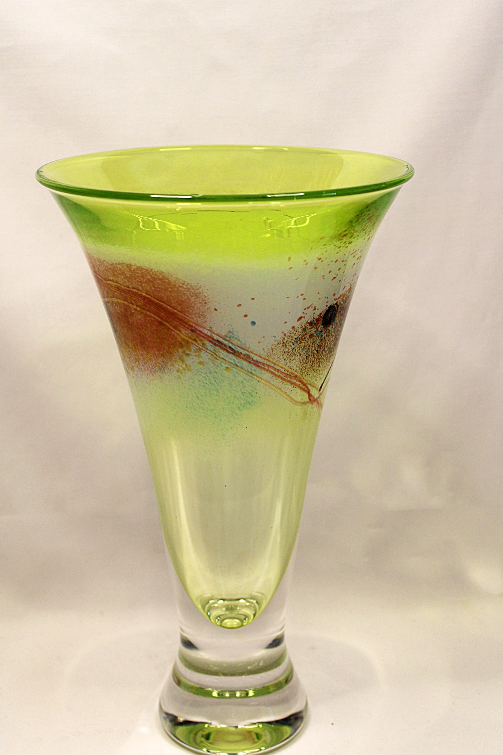 Chartreuse Art Glass Vase by Earl O. James