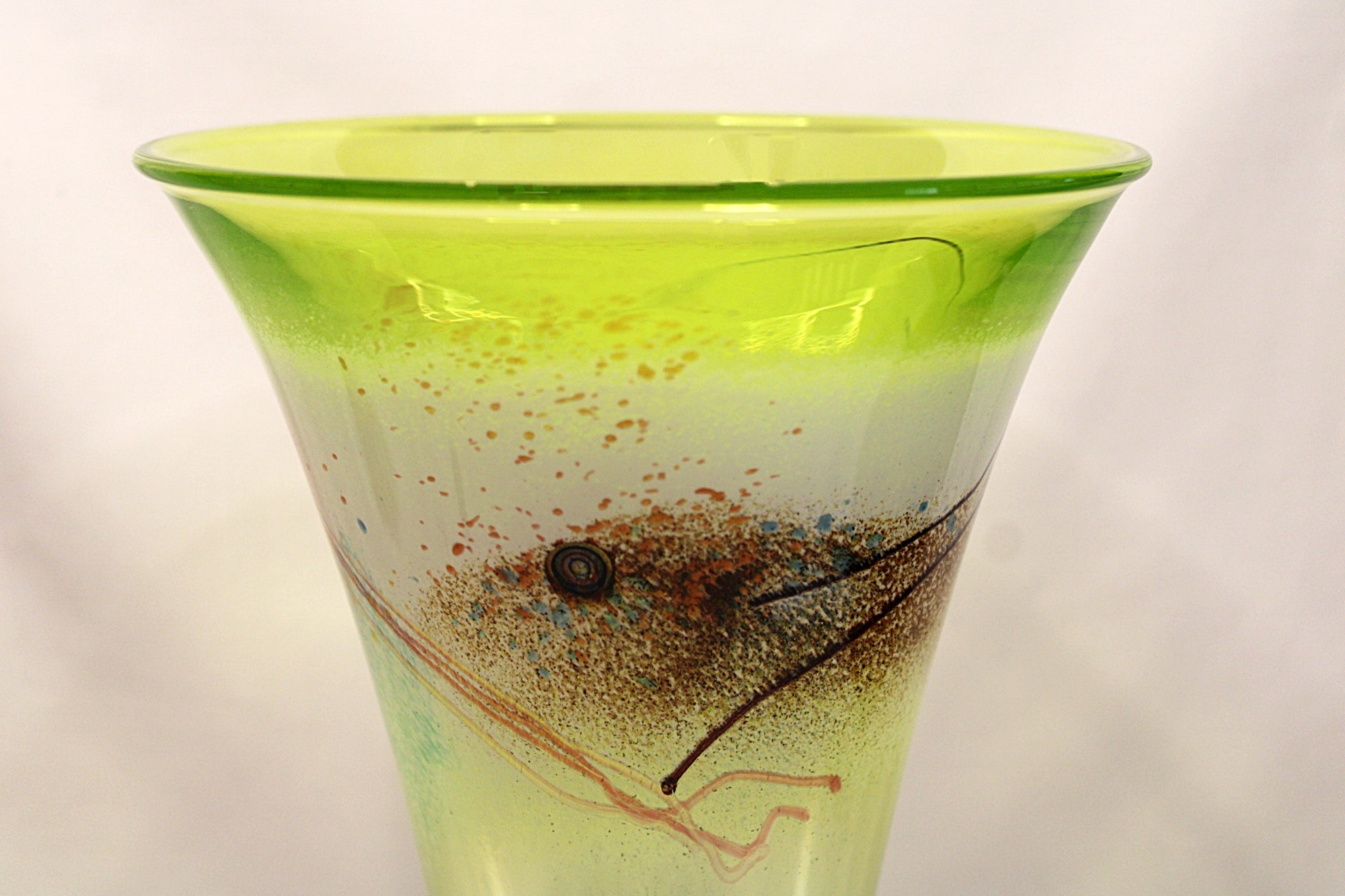 Chartreuse Art Glass Vase by Earl O. James