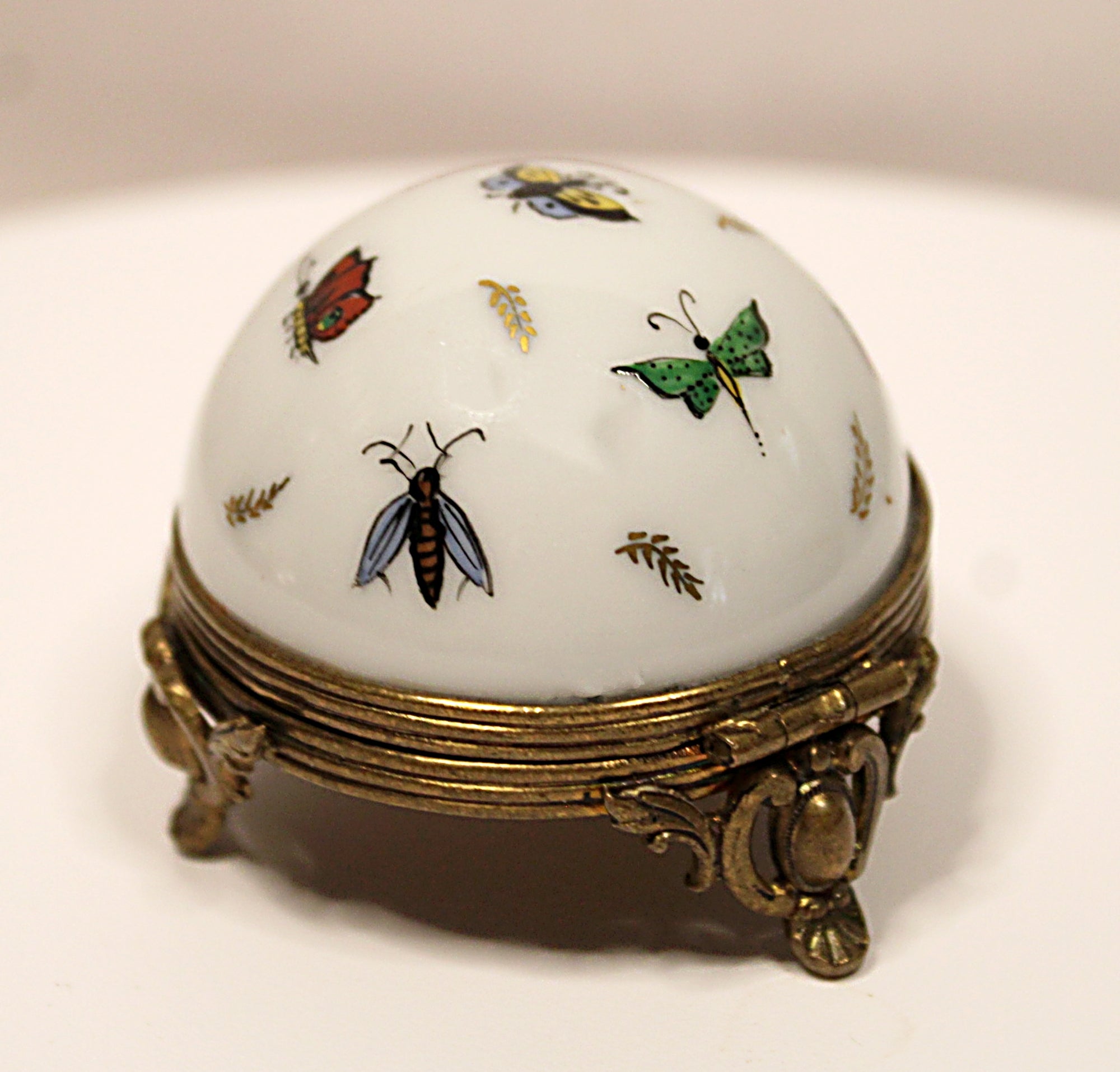 French Rare Hand Painted Limoges Vinaigrette