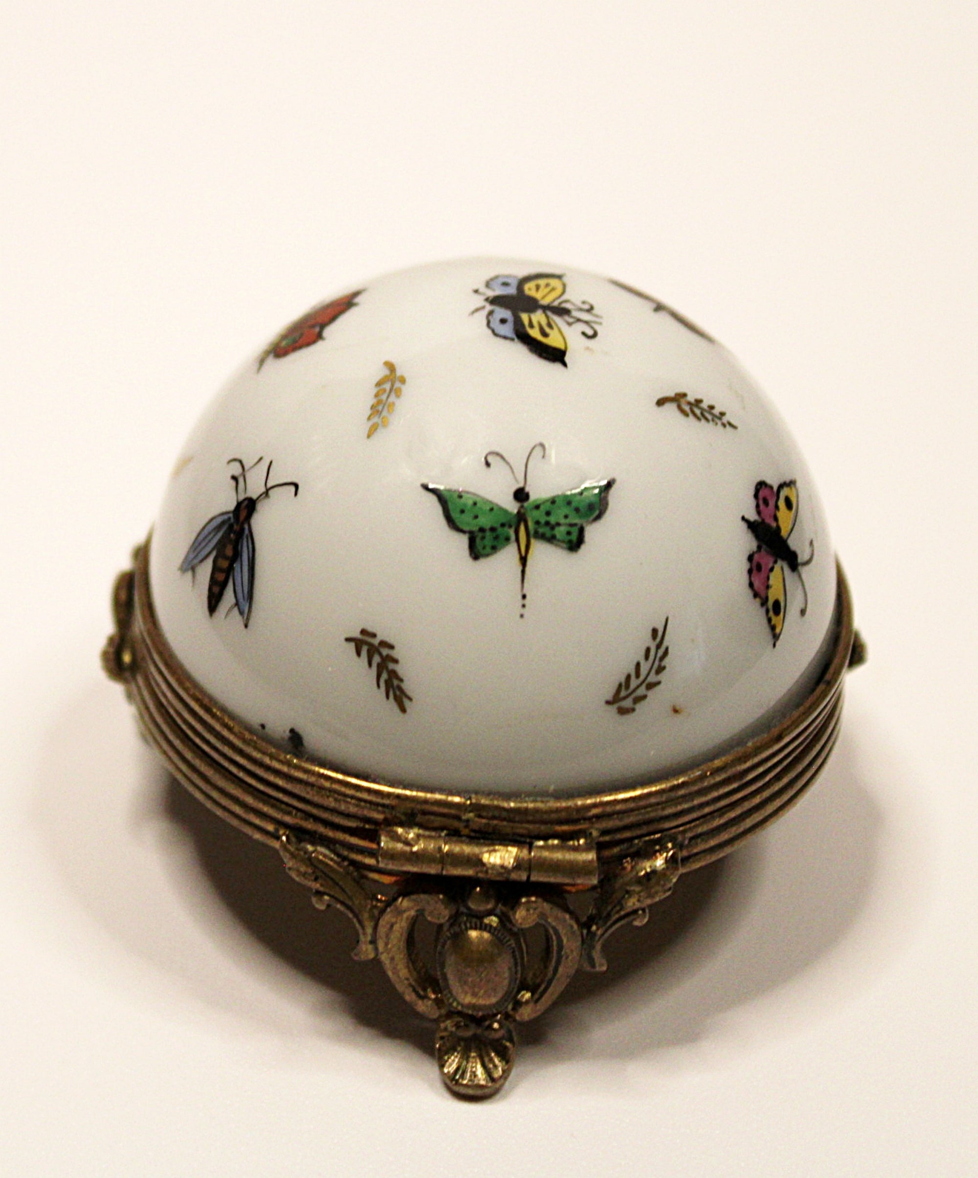 French Rare Hand Painted Limoges Vinaigrette