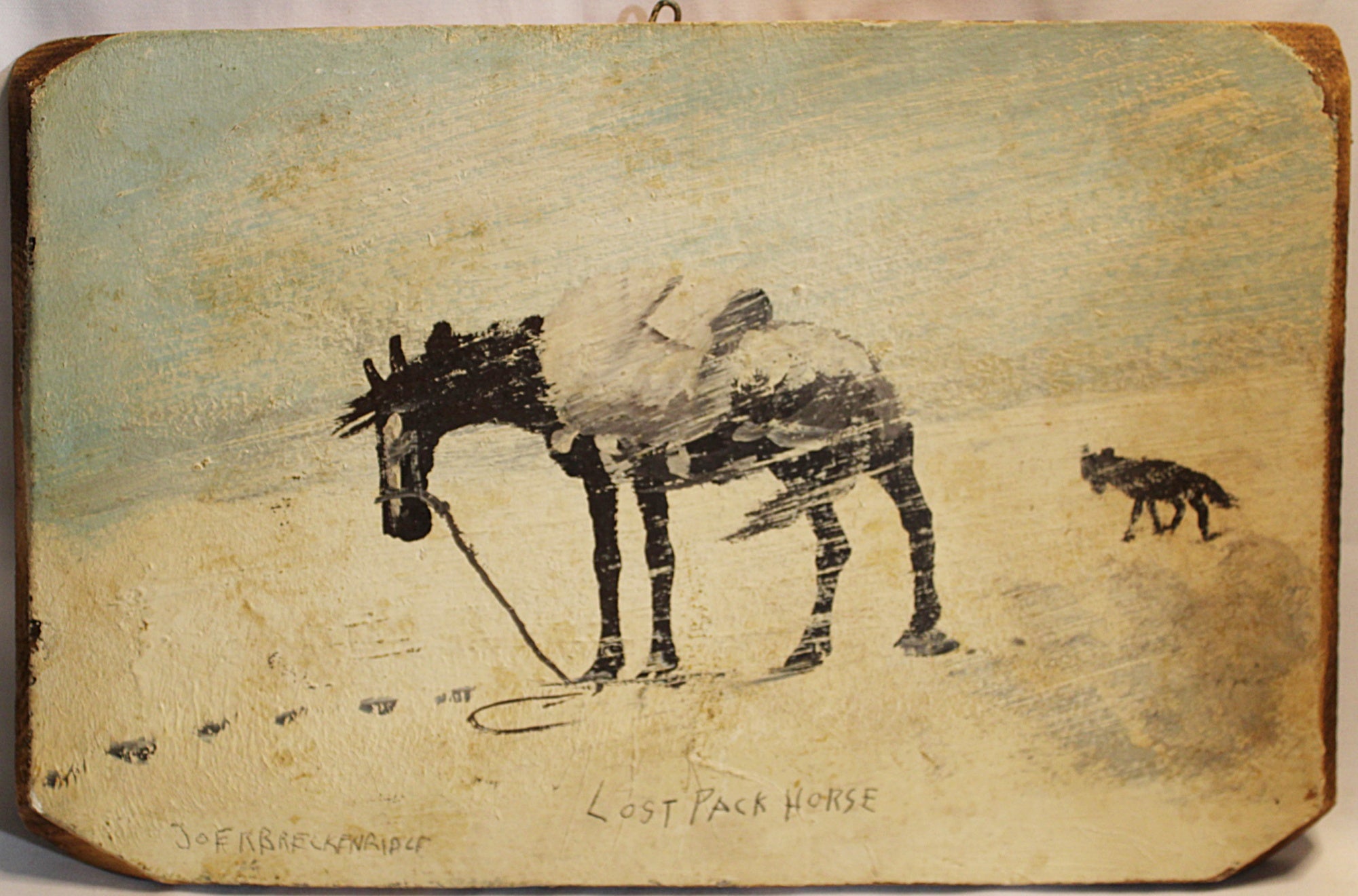 Lost Pack Horse Original Joe R. Breckenridge Oil Painting Stamped and Signed