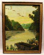 River  Oil Painting Framed and Signed