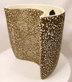 Rocky Mountain MCM Pottery Vase Gilded Pebbled Lava Glaze