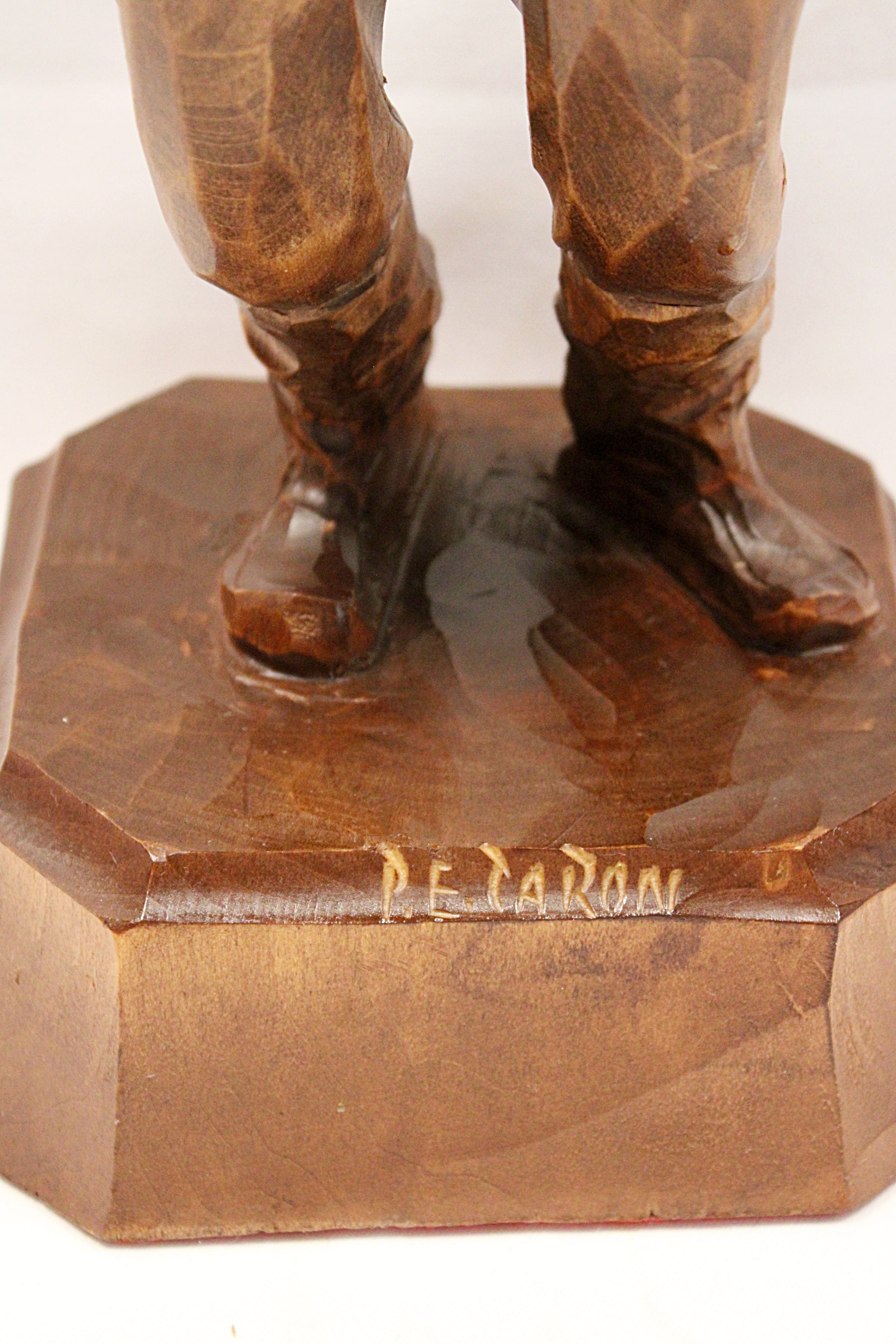 Hand-Carved Wood Sculpture by Paul Emile Caron