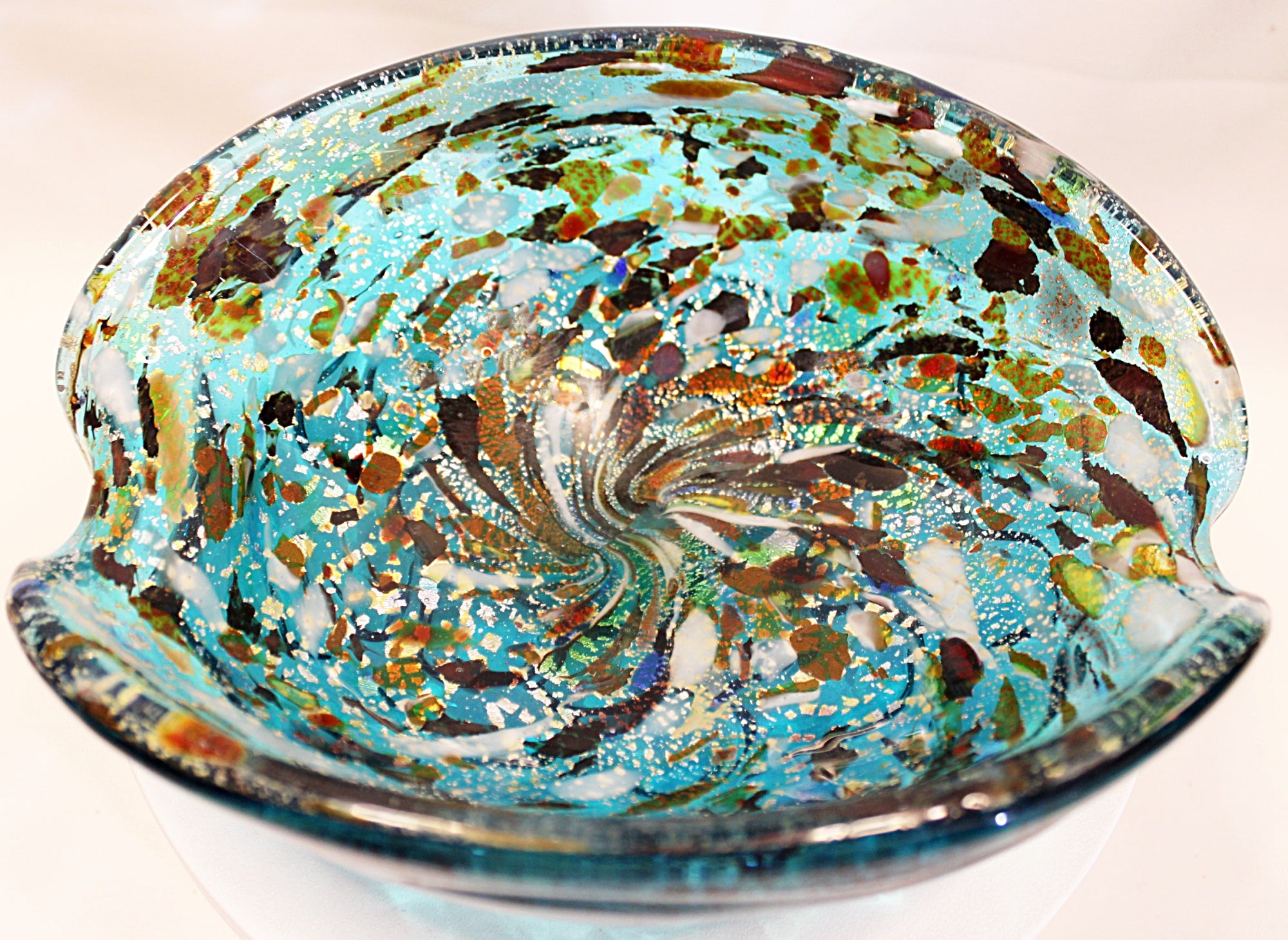 Italian Tutti Frutti  Murano Art Glass Bowl by AVEM