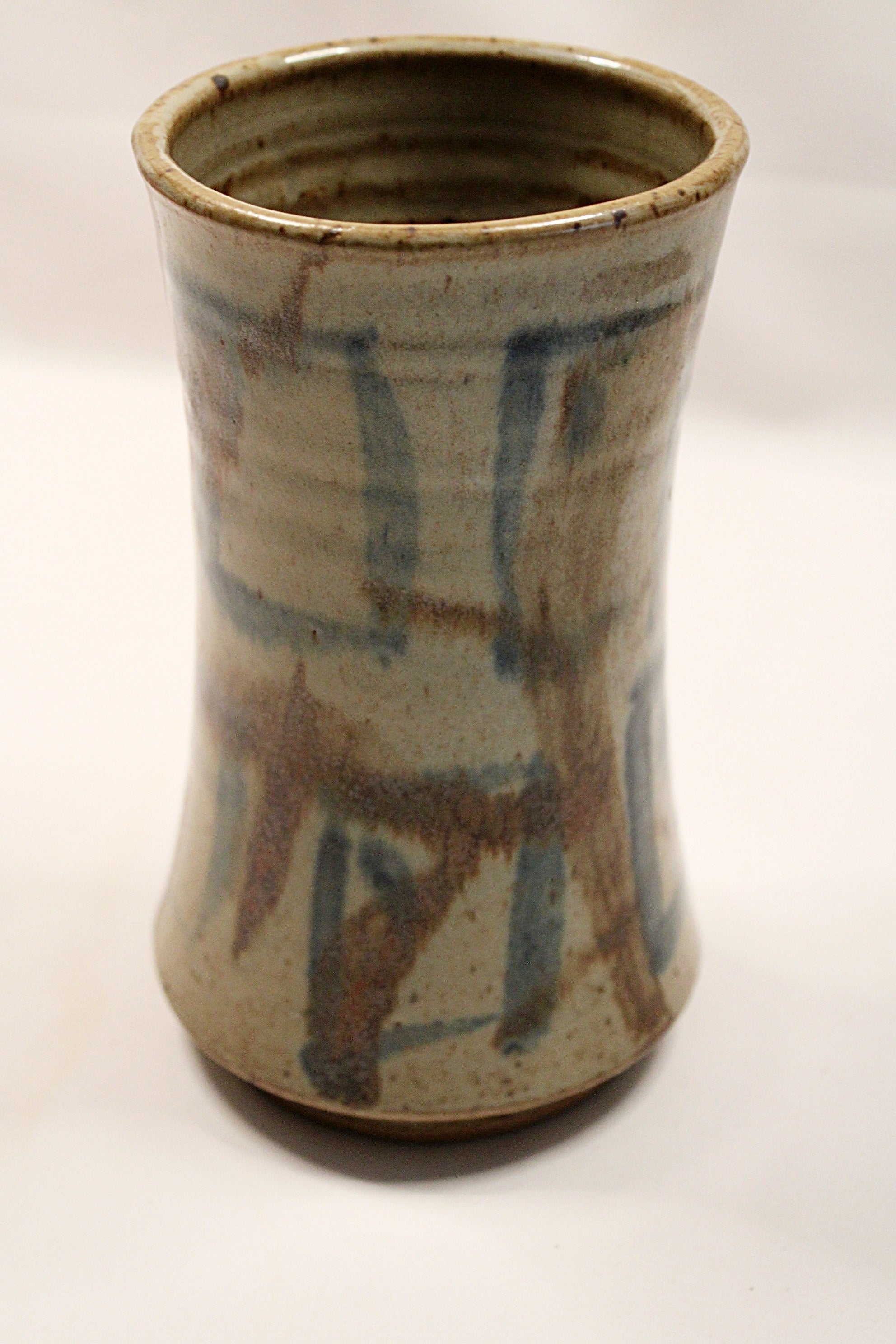 Art Pottery Stonewear Vase by Bill Heyduck on White Background