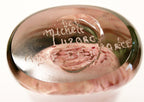 French Art Glass Bottle Vase with Gold Inclusions Handblown Signed Michele Luzoro