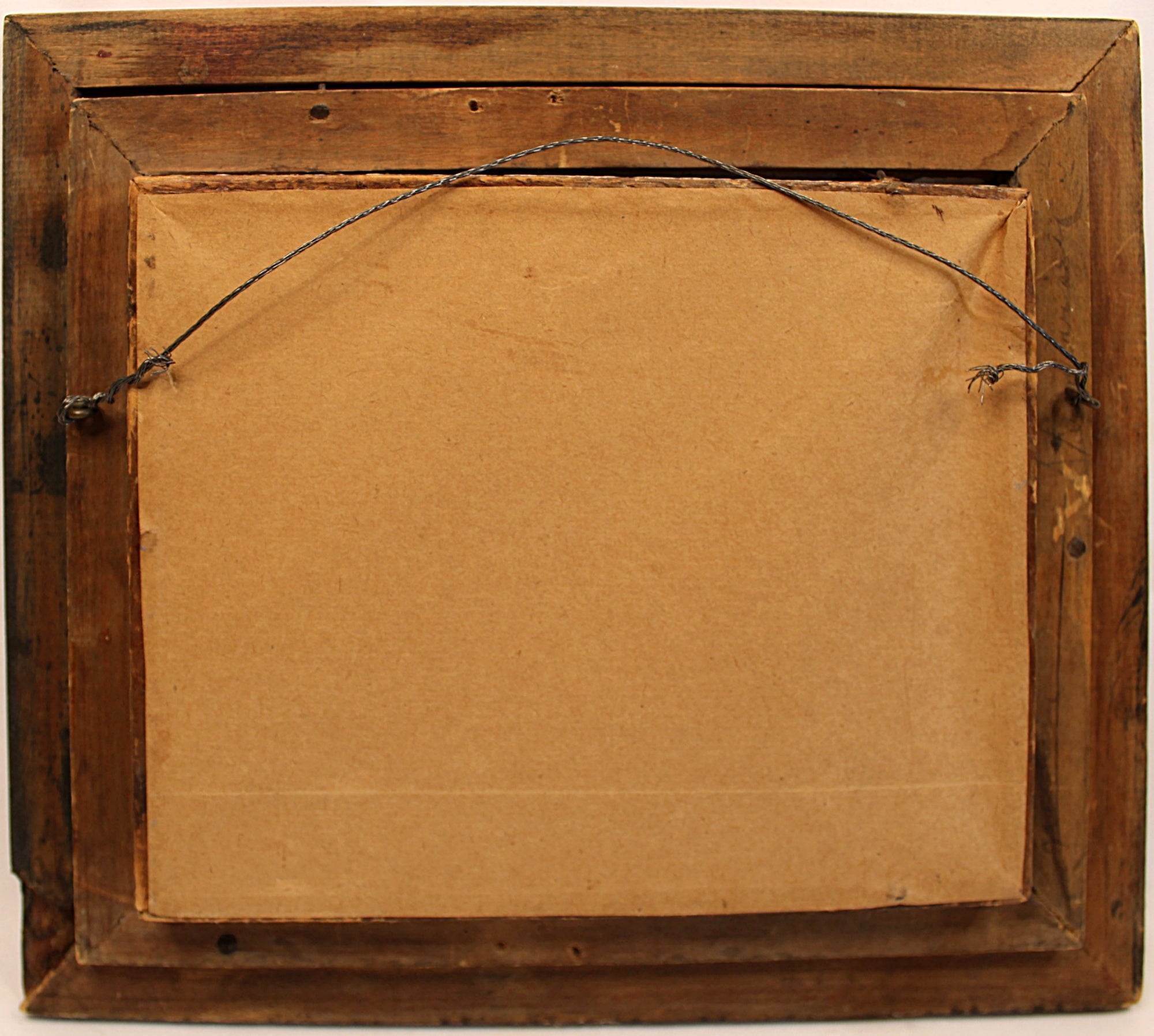 Antique Victorian Wood Frame Fruit Basket Theorem on Velvet Full Back of Frame