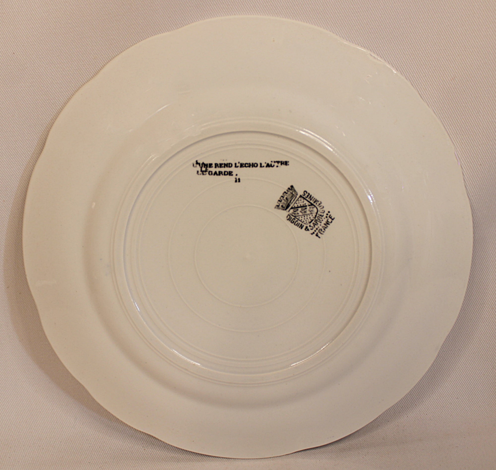 French  Antique Faience Conversation Plates  Set of Three