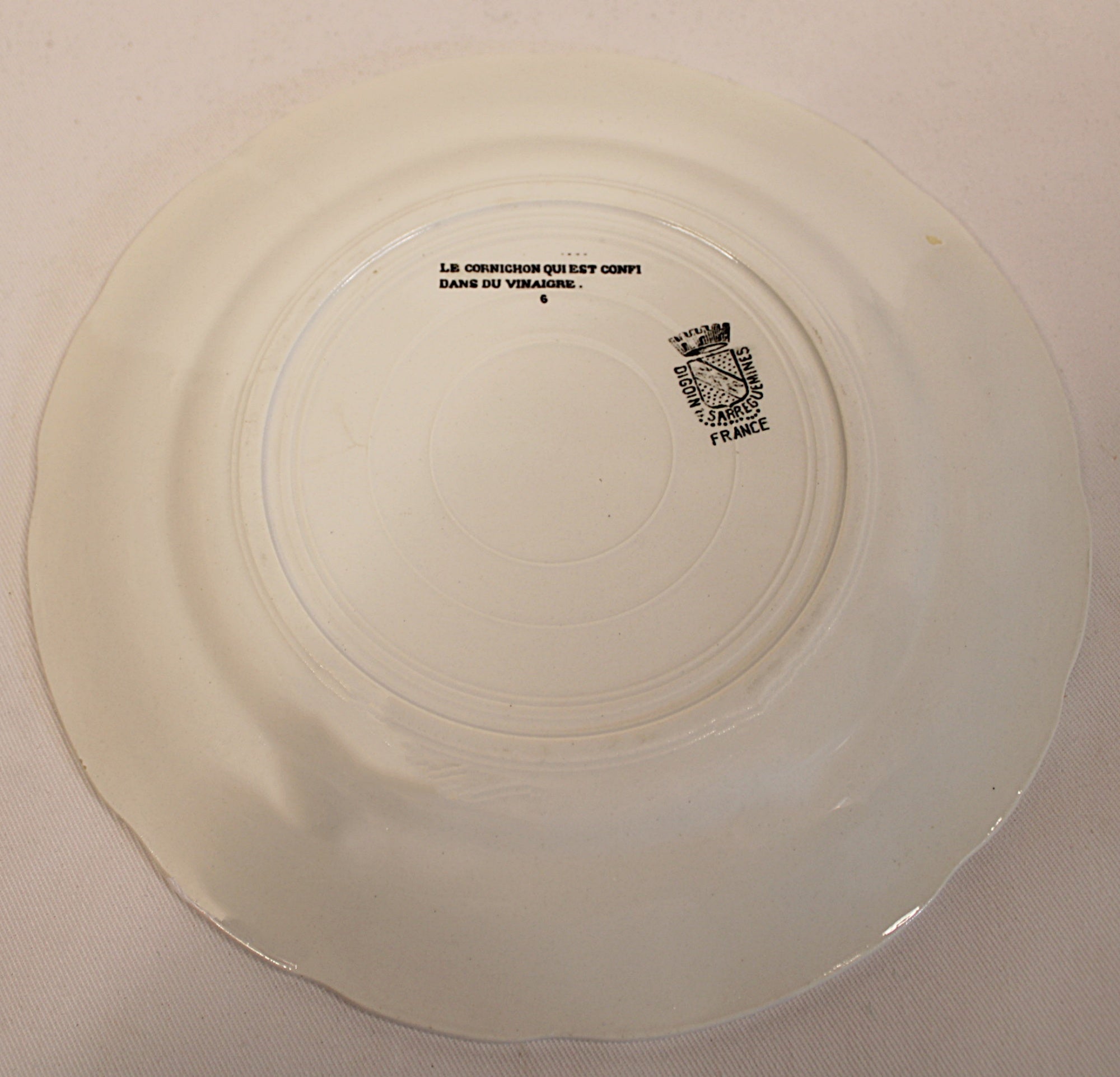 French  Antique Faience Conversation Plates  Set of Three