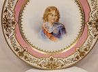Antique IMPERIAL SEVRES Cabinet Plate with Portrait of Young Napoleon II Bottom Rim-closeup